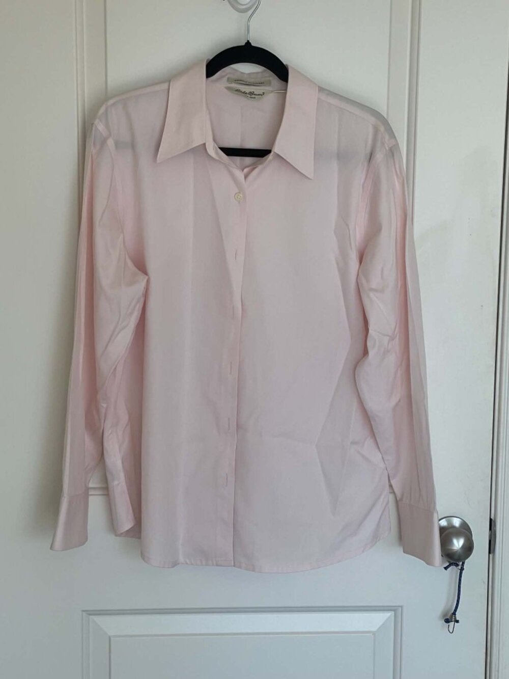 Eddie Bauer light pink woman's long sleeve dress shirt size XL